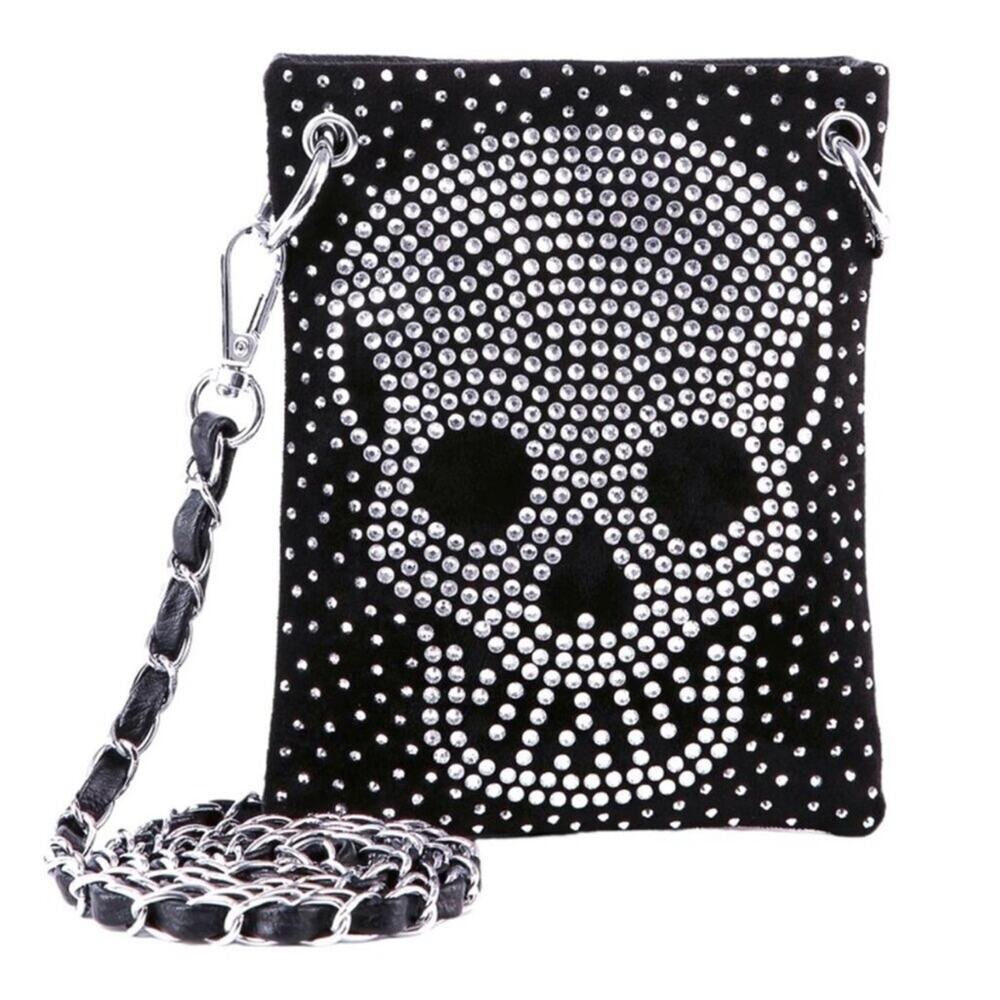 NWOT Rhinestone skull crossbody bag